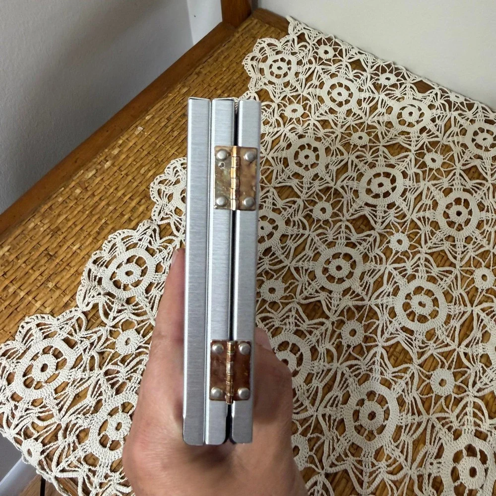 Vintage Burnes of Boston Trifold Hinged Picture Frame Silver 3-Photo